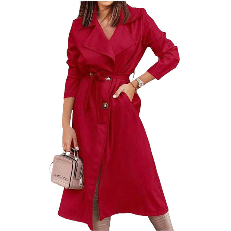 Damen eleganter Trenchcoat mit Gürtel und femininer Silhouette ModeGeist