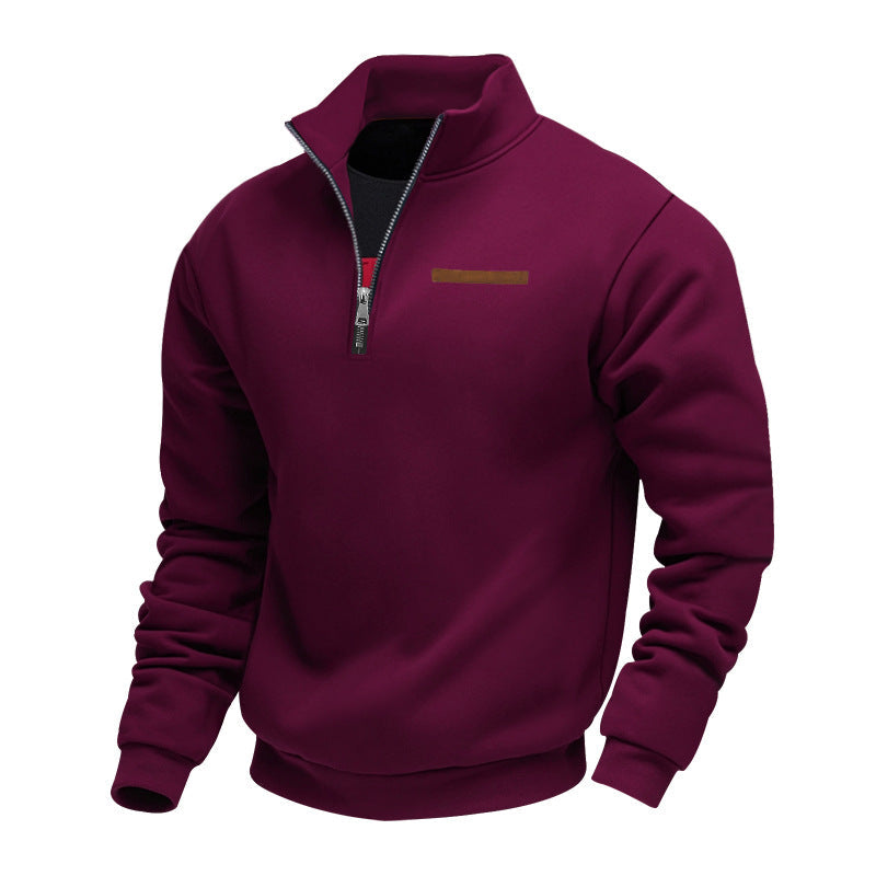 Herren Hochwertiger Fleece-Pullover mit halbem Reißverschluss ModeGeist
