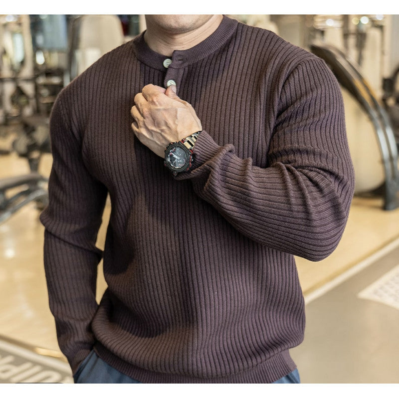 Herren Langarm Pullover mit strukturiertem Rippenstrick ModeGeist