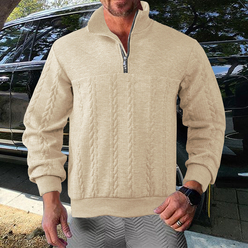 Herren Zip-Pullover mit strukturiertem Design ModeGeist