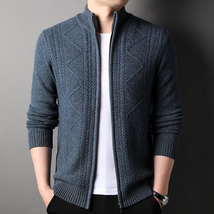 Herren Strickjacke im modernen Kabelstrickdesign ModeGeist