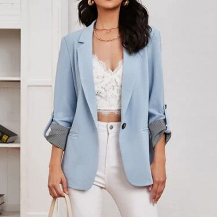 Damen Elegante Blazerjacke mit Kontrastdetails ModeGeist