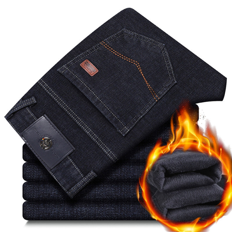 Herren warme gefütterte Jeanshose mit klassischem Schnitt ModeGeist