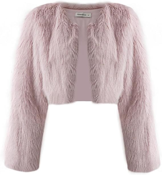 Damen Flauschige Kurzjacke mit offenem Schnitt ModeGeist