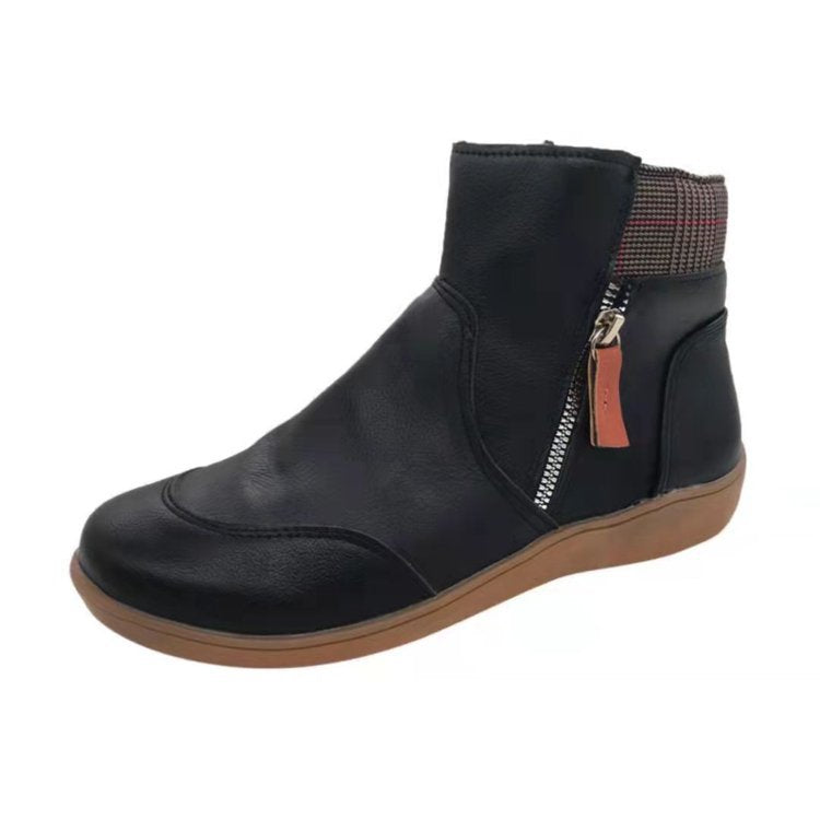 Damen modische Stiefeletten mit seitlichem Reißverschluss und komfortabler Sohle ModeGeist