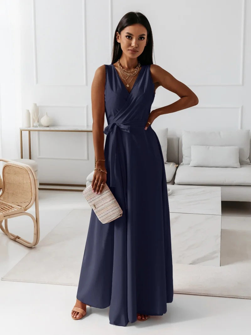 Damen elegantes Wickelkleid mit Taillengürtel ModeGeist