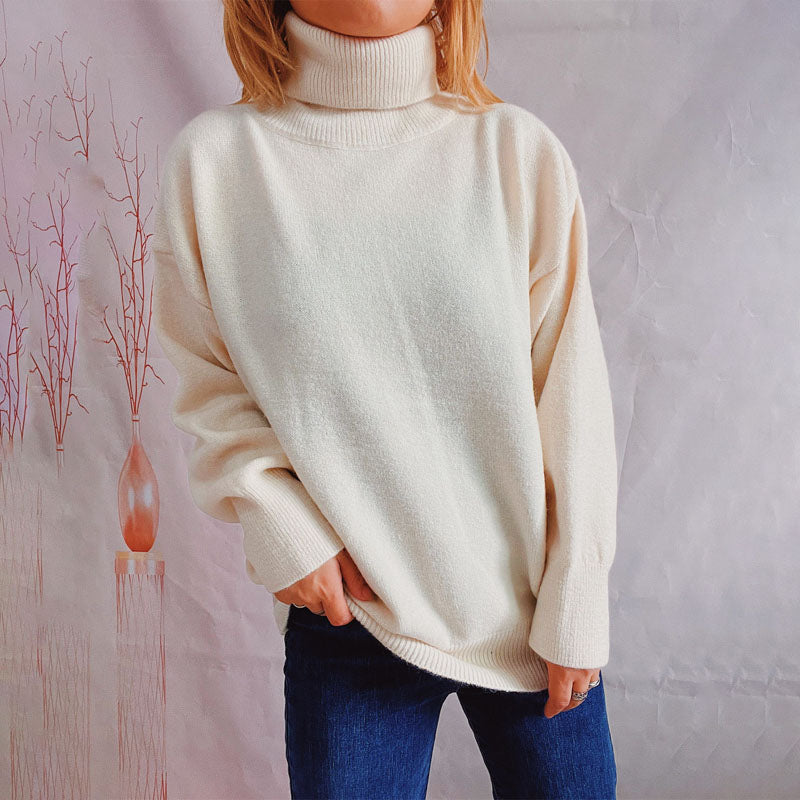 ModeGeist | Einfarbiger Warmer Strickpullover Für Alltag