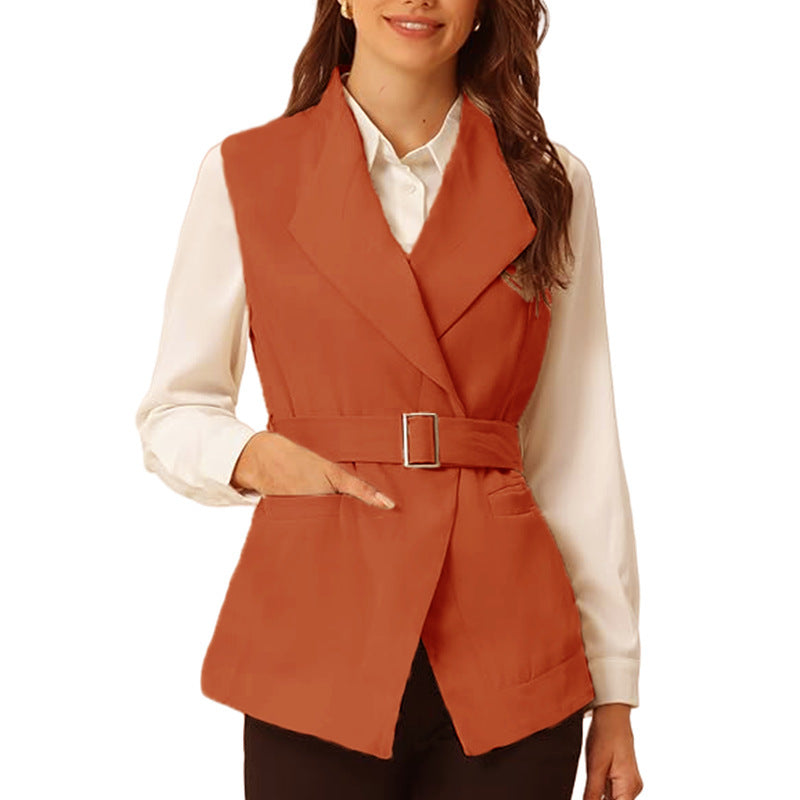 Damen modischer taillierter Blazer mit großen Taschen und Gürtel ModeGeist