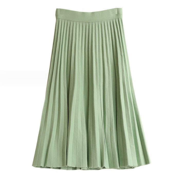 Damen Plissierter Maxi-Rock aus hochwertigem Strickstoff ModeGeist