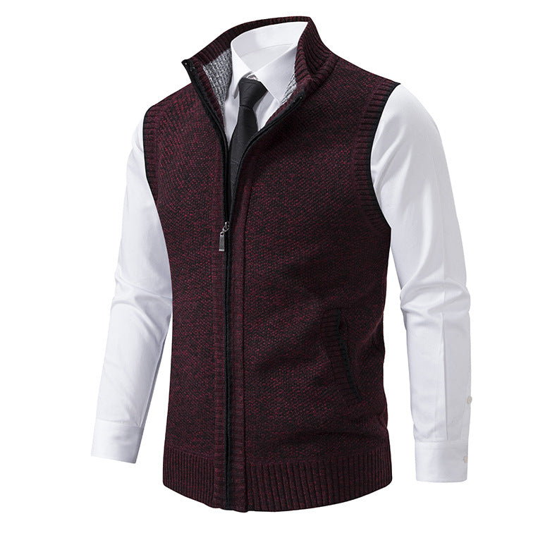 Herren Strickweste mit Reißverschluss und strukturiertem Design ModeGeist