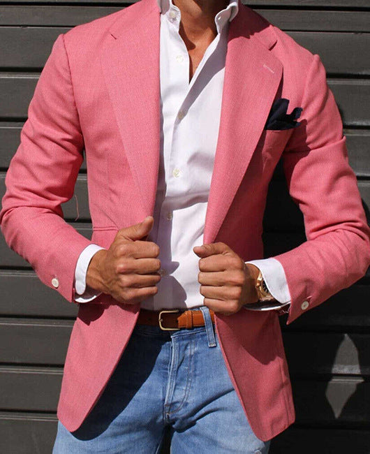Herren Eleganter Leinenblazer mit modernem Schnitt und strukturiertem Gewebe ModeGeist