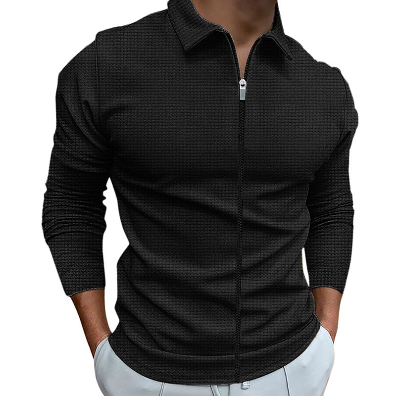 Herren Funktionspullover mit Reißverschluss und strukturiertem Design ModeGeist