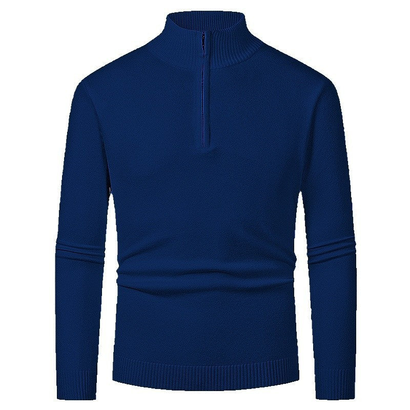 Herren Pullover mit halbem Reißverschluss und modernem Stehkragen ModeGeist