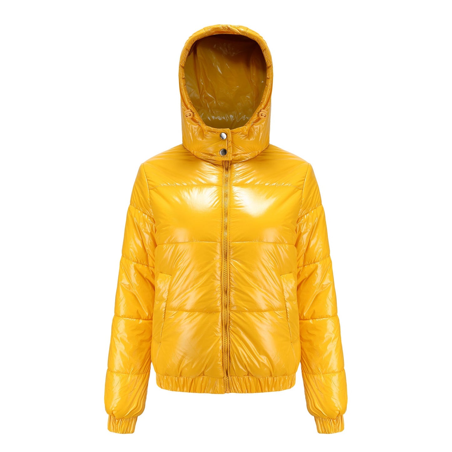 Damen glänzende Winterjacke mit Kapuze – Wasserabweisend & Wärmeisoliert – ModeGeist
