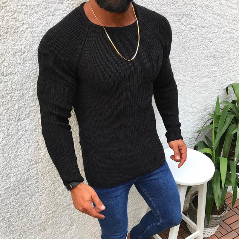 Herren Strickpullover mit strukturiertem Wabenmuster und engem Schnitt ModeGeist