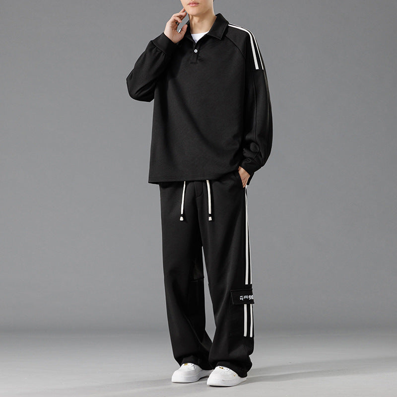 Herren Sportliches Freizeit-Set mit hohem Kragen und praktischen Taschen ModeGeist