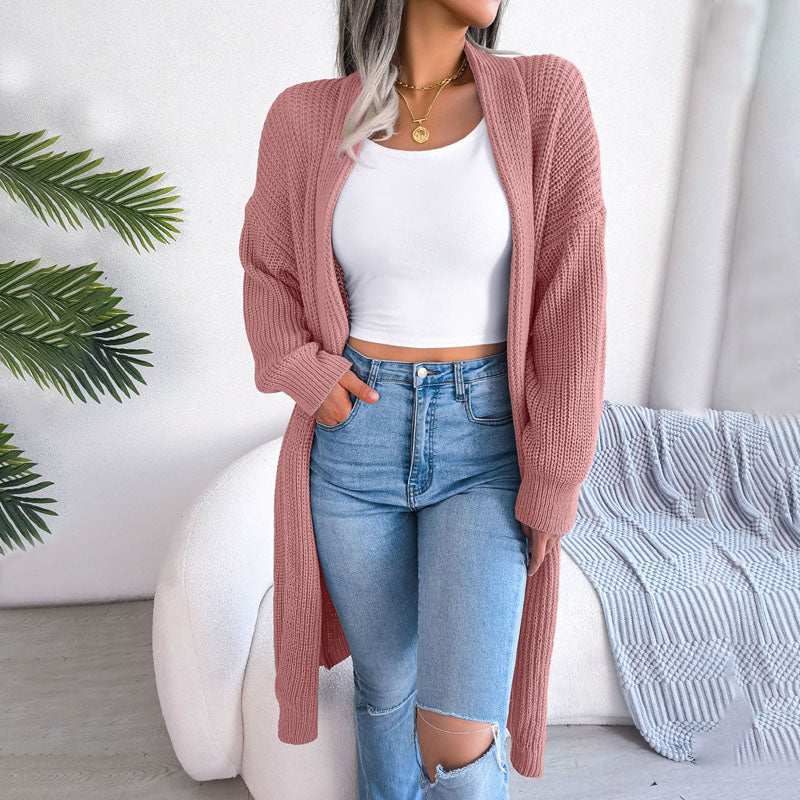 ModeGeist | Einfarbige Strickjacke für Elegante Outfits