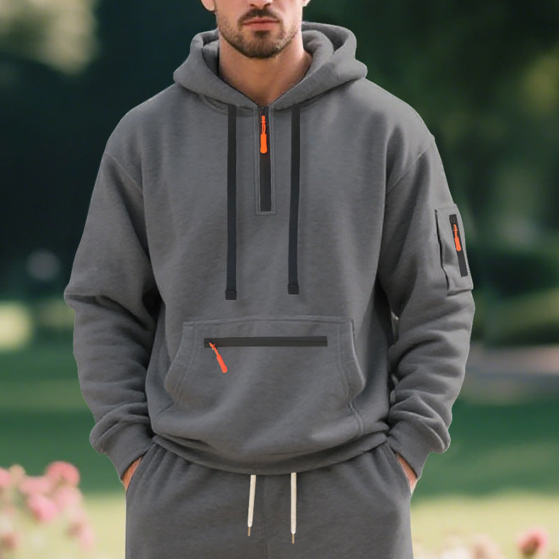 Herren sportlicher Hoodie mit funktionalem Reißverschluss ModeGeist