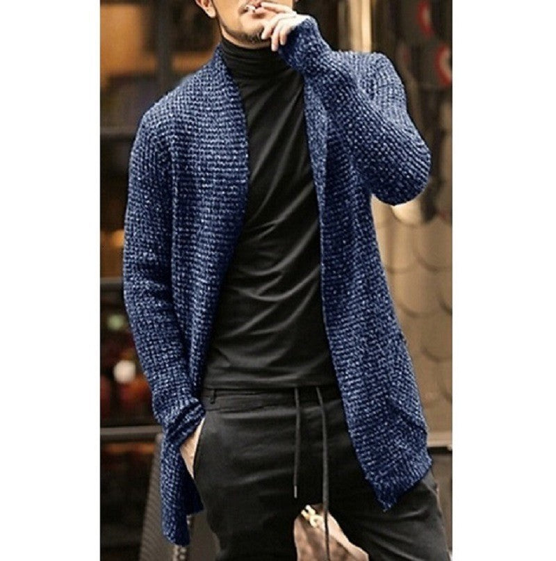 Herren Strickjacke mit offenem Design und strukturiertem Muster ModeGeist