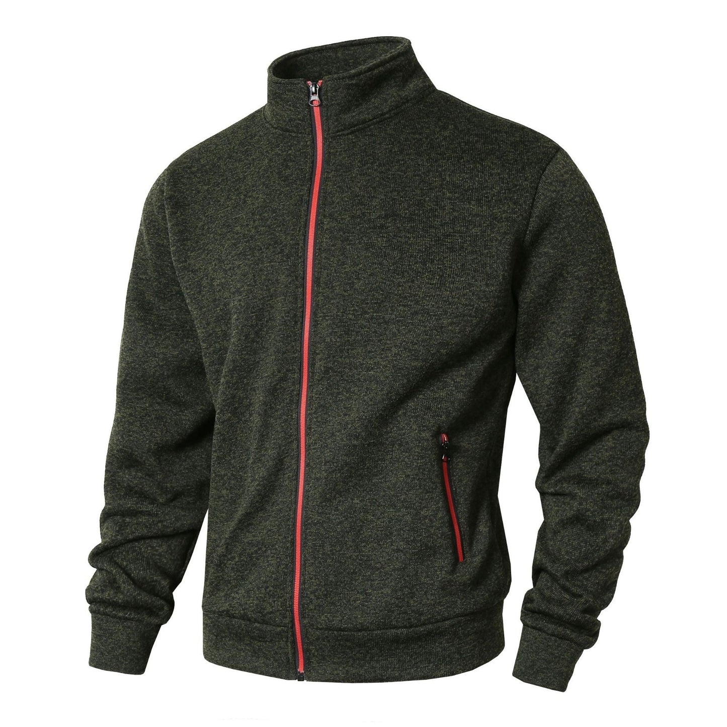 Herren Fleecejacke mit hohem Kragen und Reißverschluss ModeGeist