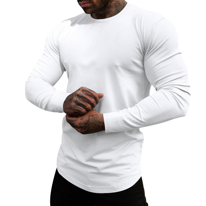 Herren Langarmshirt aus weichem, elastischem Baumwollmix mit Rundhalsausschnitt ModeGeist