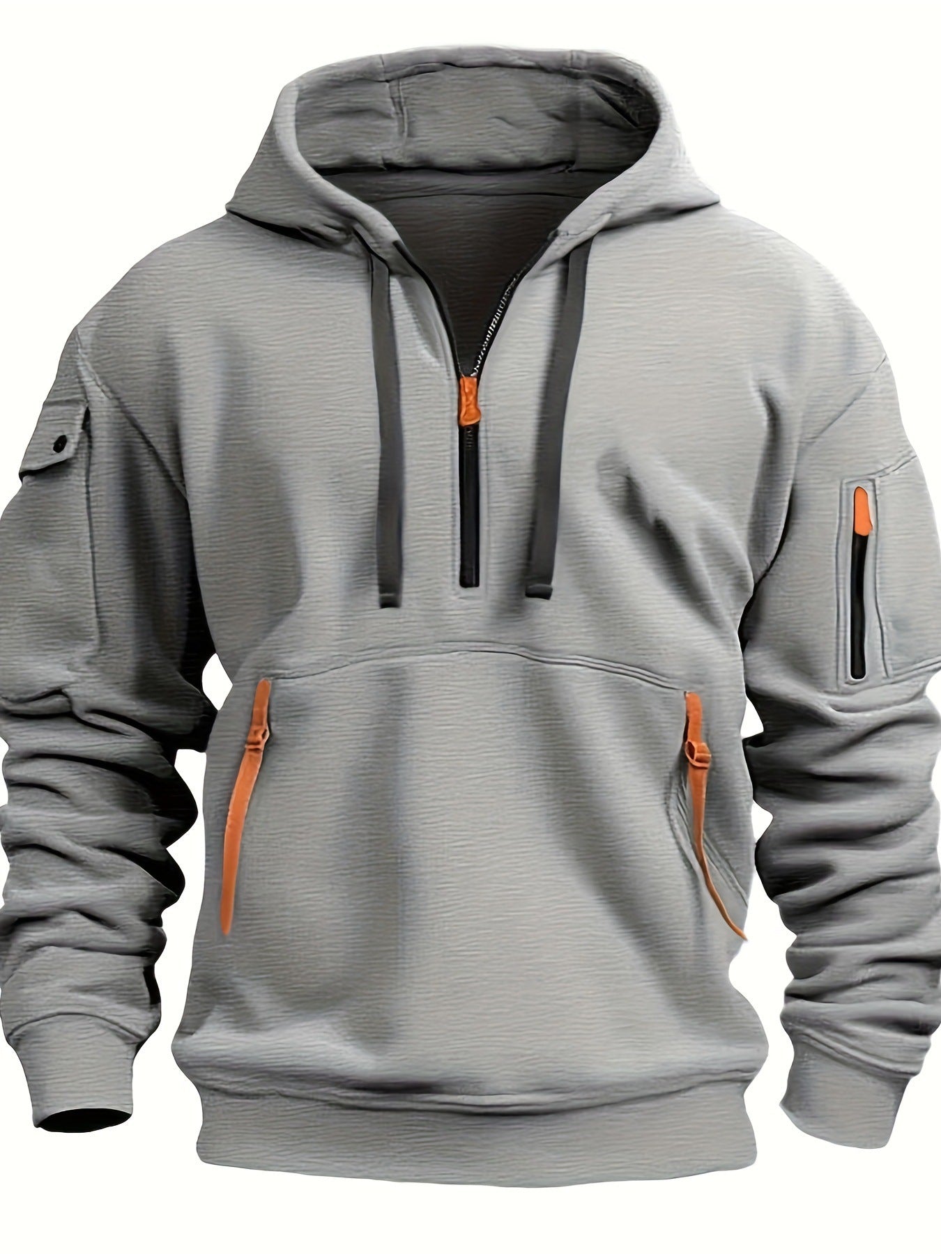 Herren Praktischer Kapuzenpullover mit seitlichem Reißverschluss und vielseitigen Taschen ModeGeist