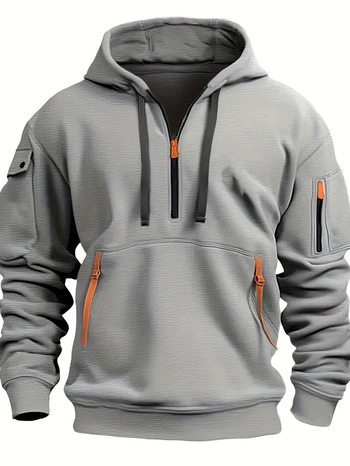 Herren Praktischer Kapuzenpullover mit seitlichem Reißverschluss und vielseitigen Taschen ModeGeist