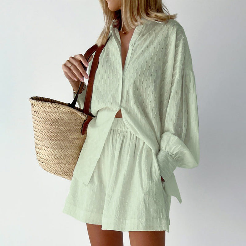 Damen Lässiges Oberteil und Shorts Set mit luftiger Passform ModeGeist