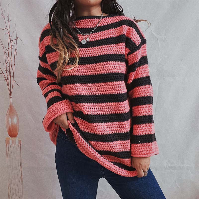 ModeGeist | Gestreifter Strickpullover Mit Sanften Farben