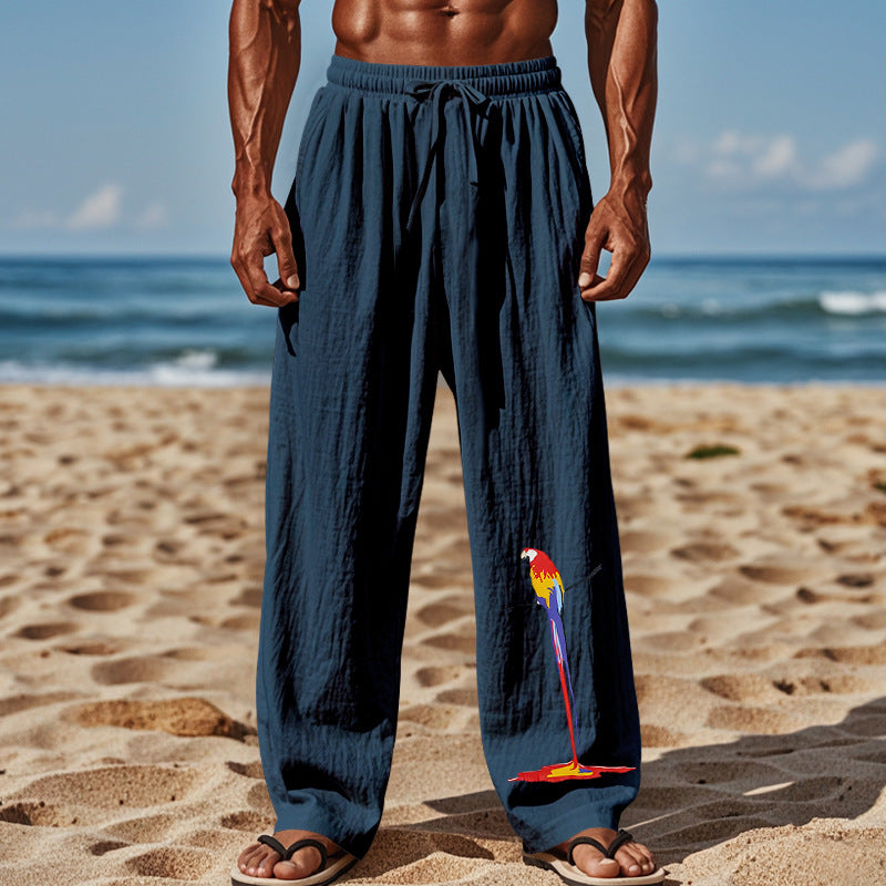 Herren Strandhose aus leichtem, atmungsaktivem Gewebe mit buntem Print ModeGeist