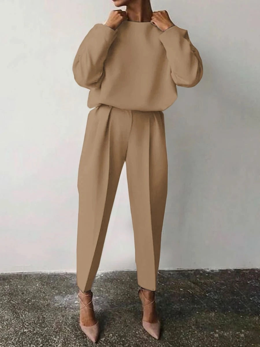 Damen Lässiges Zweiteiliges Set mit weitem Schnitt und stylischen Details ModeGeist