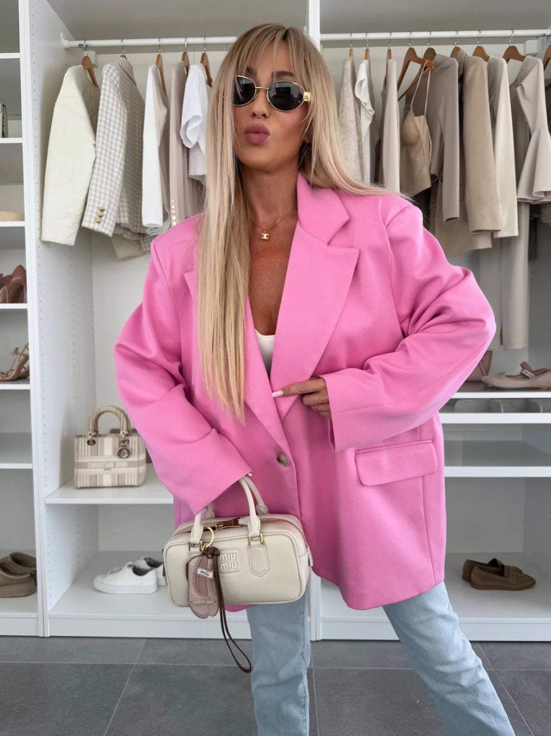 Damen lässiger Oversized Blazer ModeGeist