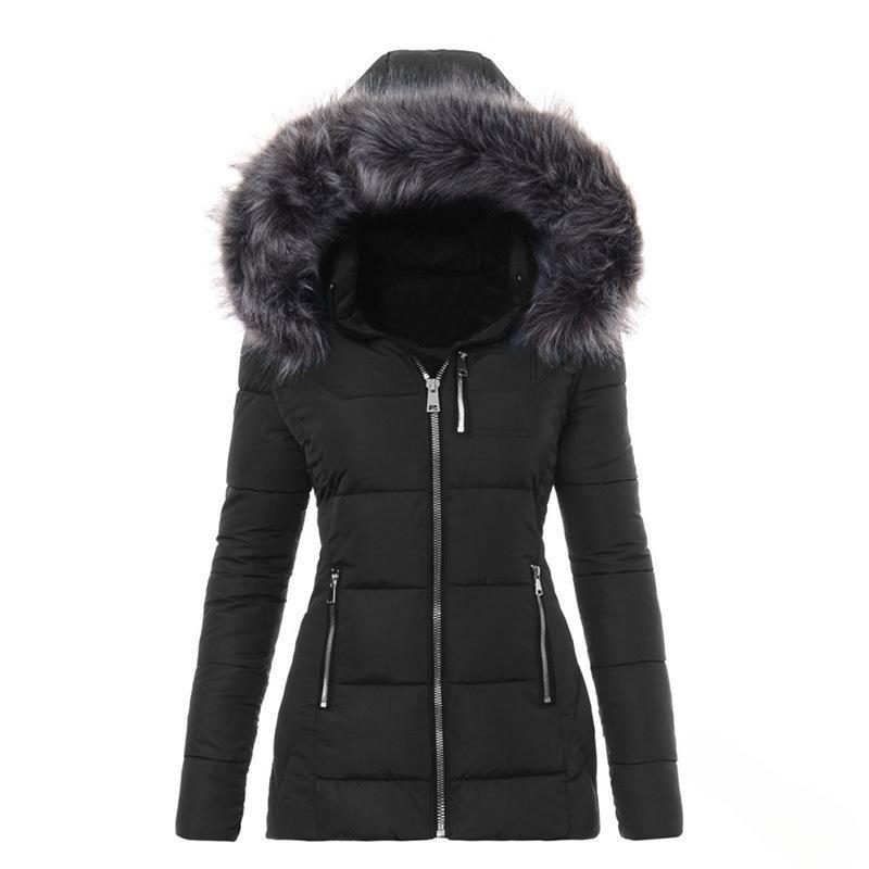 Damen Winterjacke mit abnehmbarem Kunstpelzkragen ModeGeist