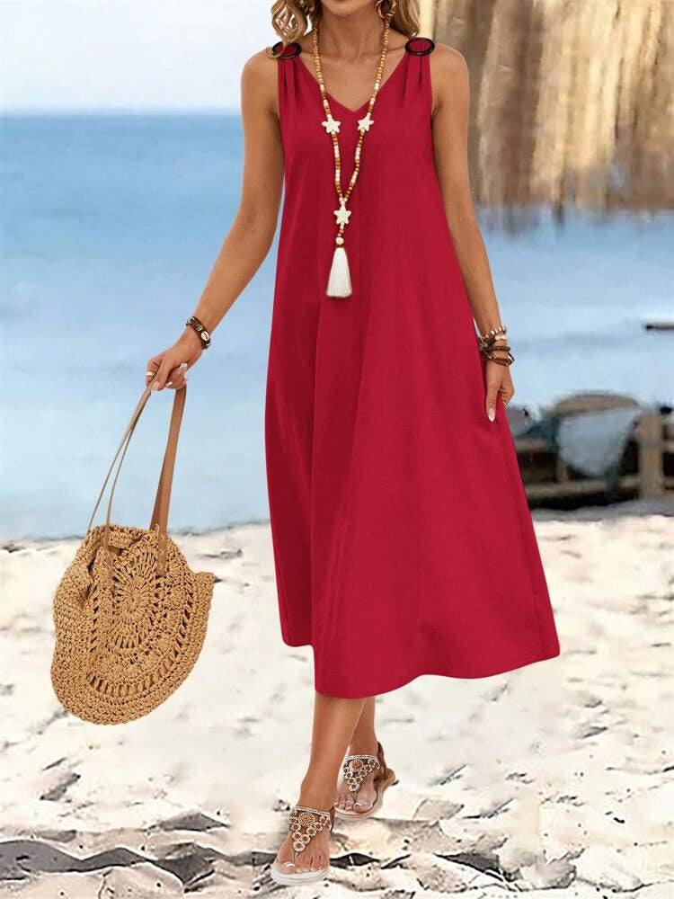 Leichtes Damen-Maxikleid mit off-shoulder Trägern, modisch