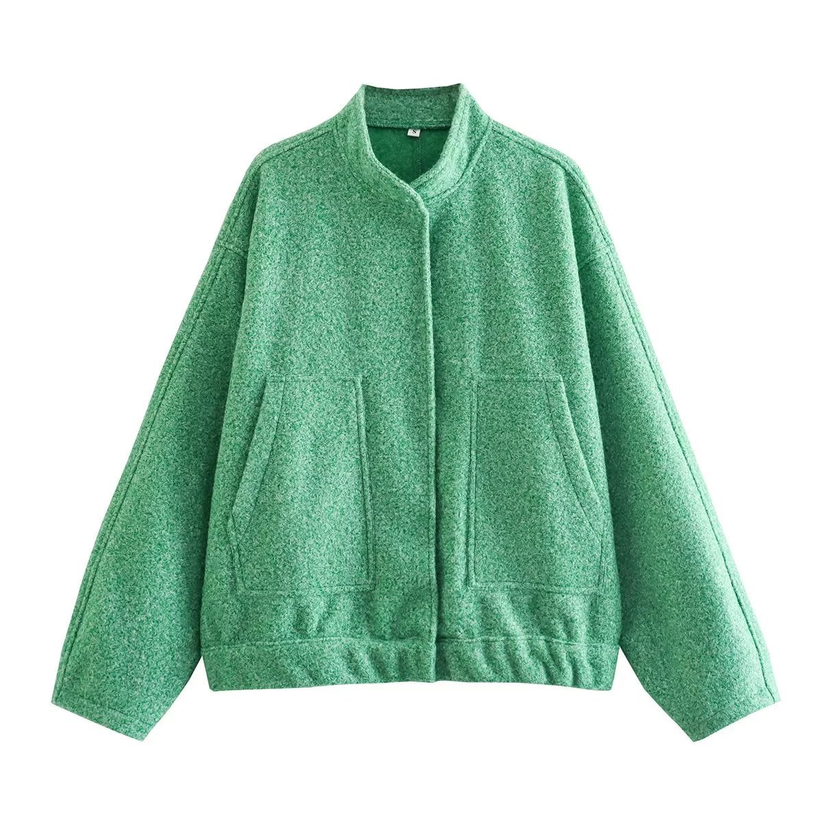 Damen Oversized Wolljacke im schlichten Design ModeGeist