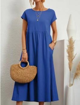 Elegantes, lässiges Damen-Midikleid mit Taschen von MODEGEIST