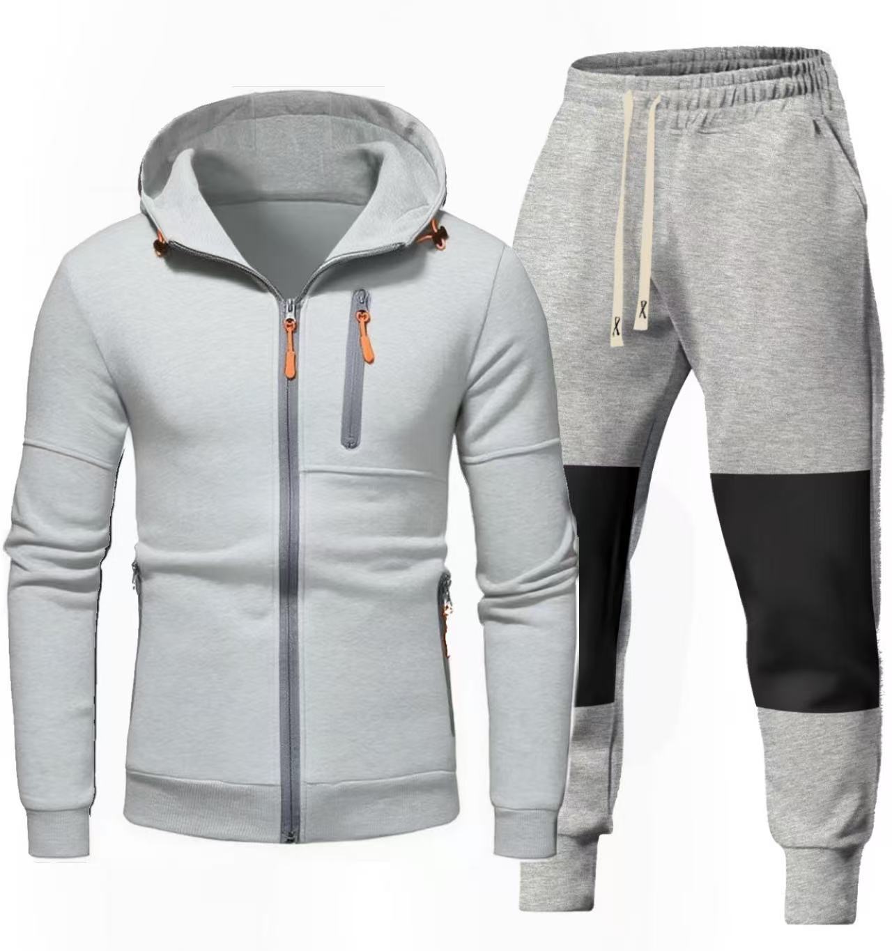 Herren Sportliches Hoodie- und Jogginghose-Set mit Funktionalen Reißverschlusstaschen ModeGeist