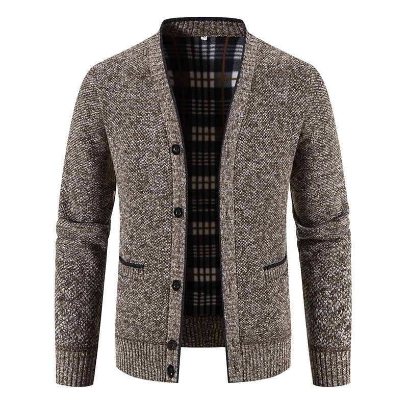 Herren feine Strickjacke mit einzigartigem Rautenmuster ModeGeist
