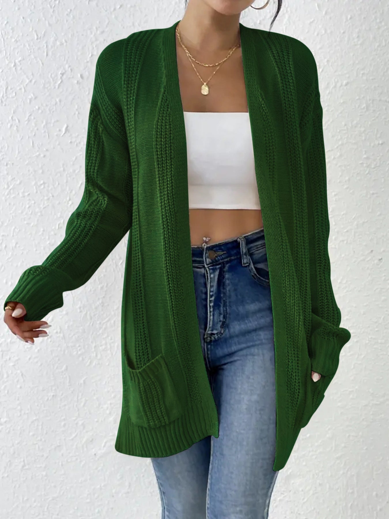 Damen Strickjacke mit Taschen ModeGeist