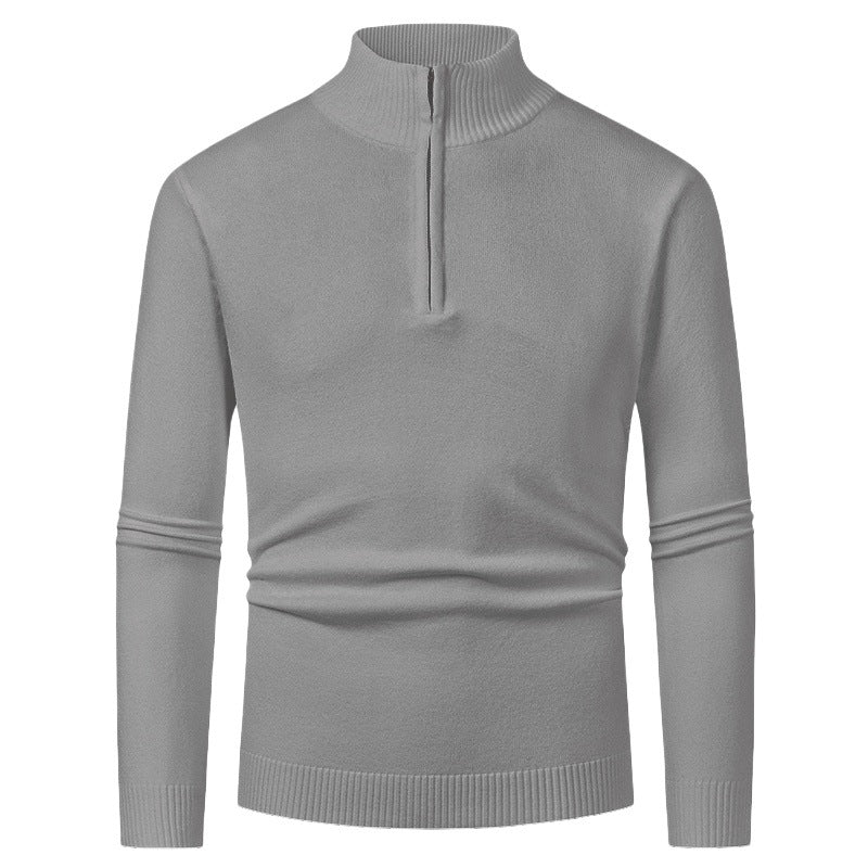Herren Pullover mit halbem Reißverschluss und modernem Stehkragen ModeGeist