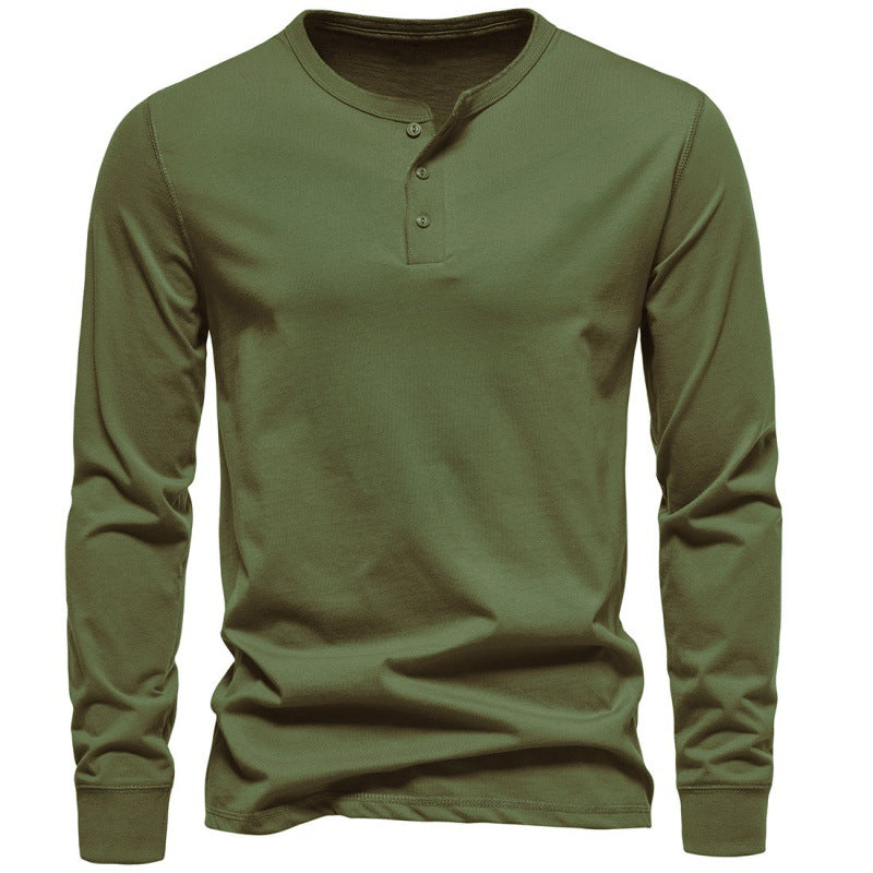 Herren Langarmshirt mit Knopfverschluss und modernem Design ModeGeist