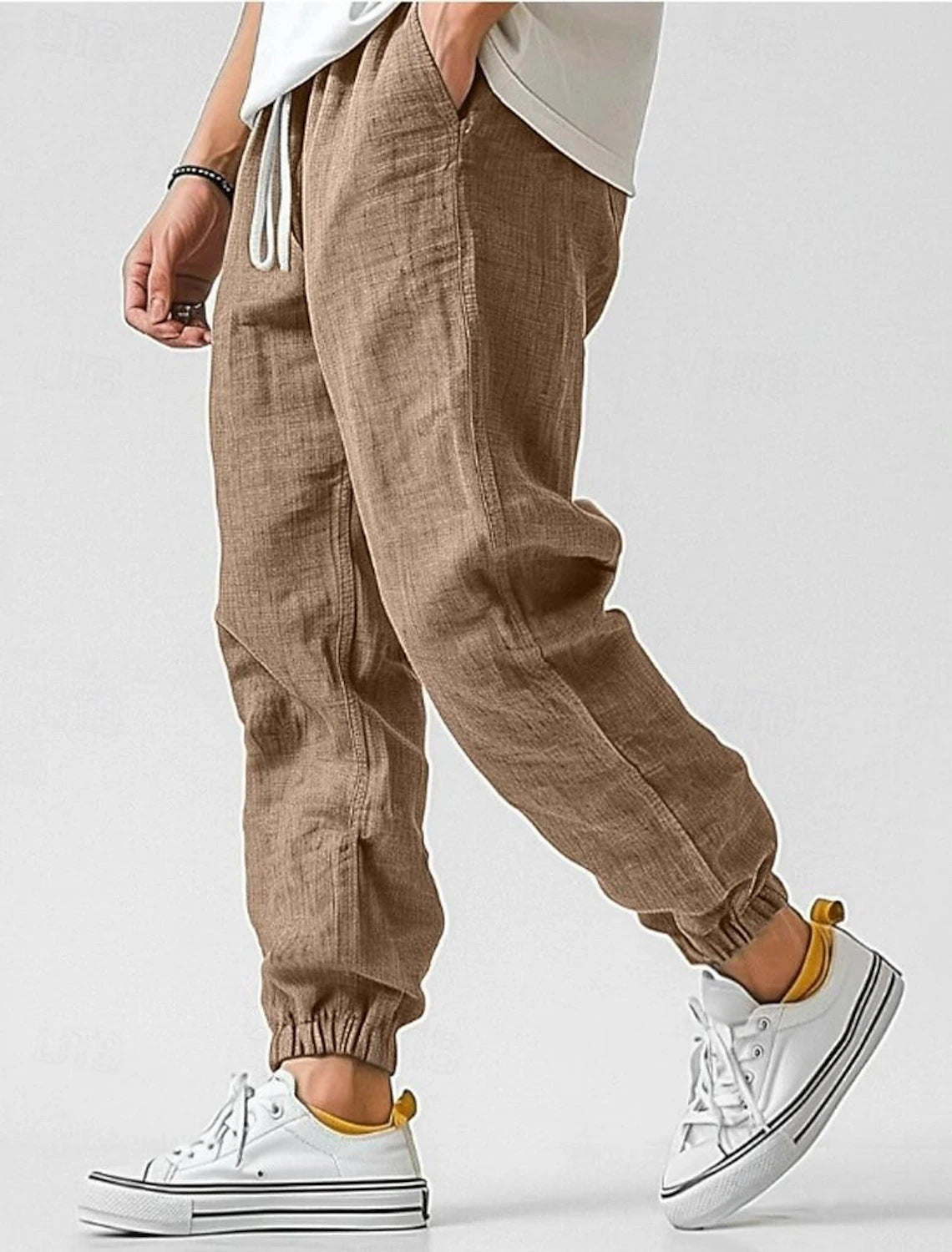 Herren Bequeme Leinenhose mit elastischem Bund und seitlichen Taschen ModeGeist