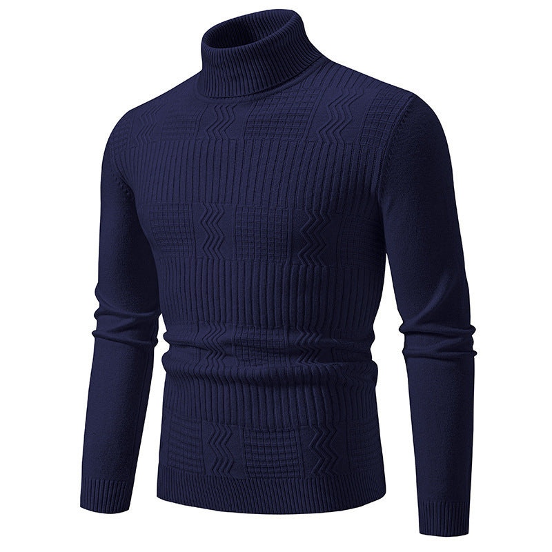 Herren eleganter Rollkragenpullover mit strukturiertem Design ModeGeist
