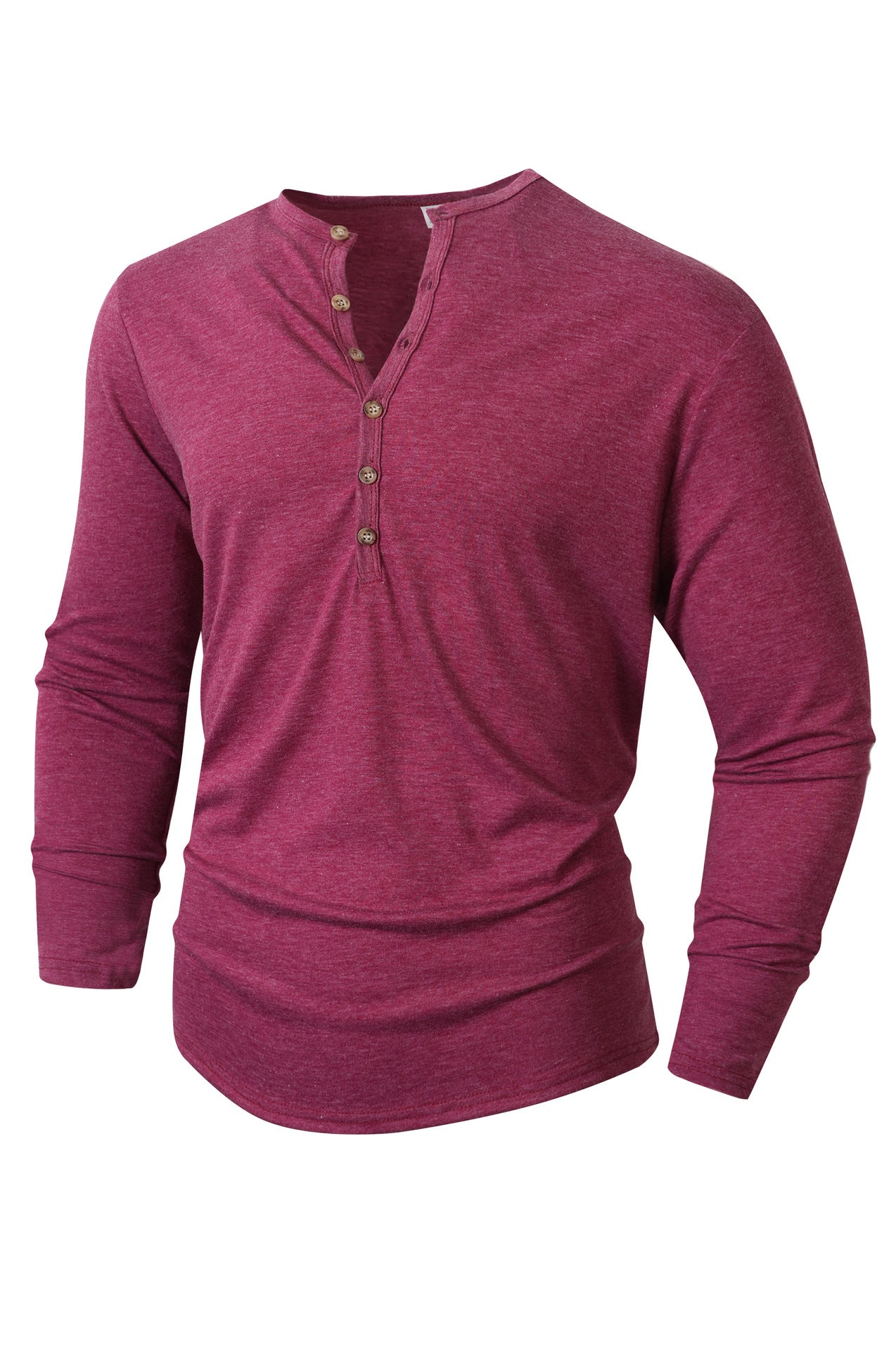 Herren Langarm Henley-Shirt mit Knopfleiste und weichem Baumwollmix ModeGeist