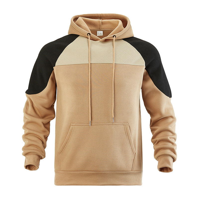 Herren sportlicher Kapuzenpullover mit strukturiertem Design und Kontrastärmeln ModeGeist
