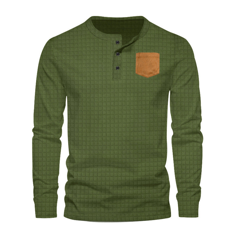 Herren Langarmshirt mit strukturiertem Design applikation ModeGeist