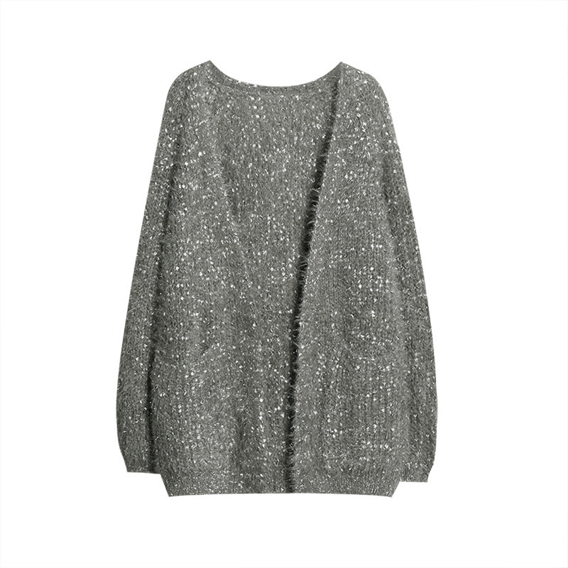 Damen glitzernde Strickjacke im modernen Casual-Look ModeGeist
