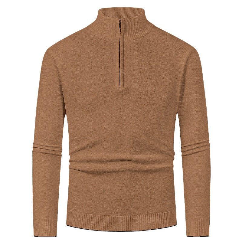 Herren Pullover mit halbem Reißverschluss und modernem Stehkragen ModeGeist
