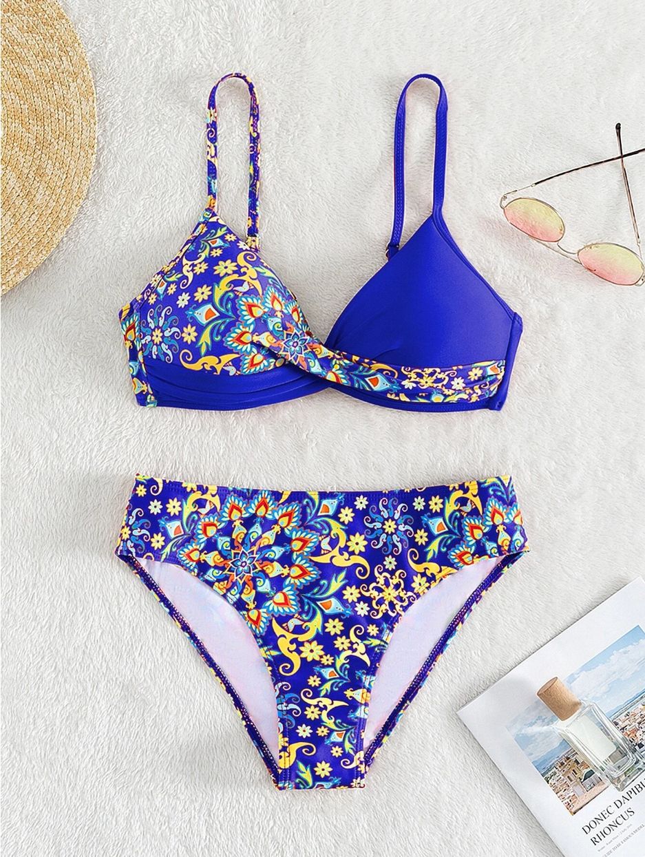 MODEGEIST Women's Floral Print Bralette Bikini
