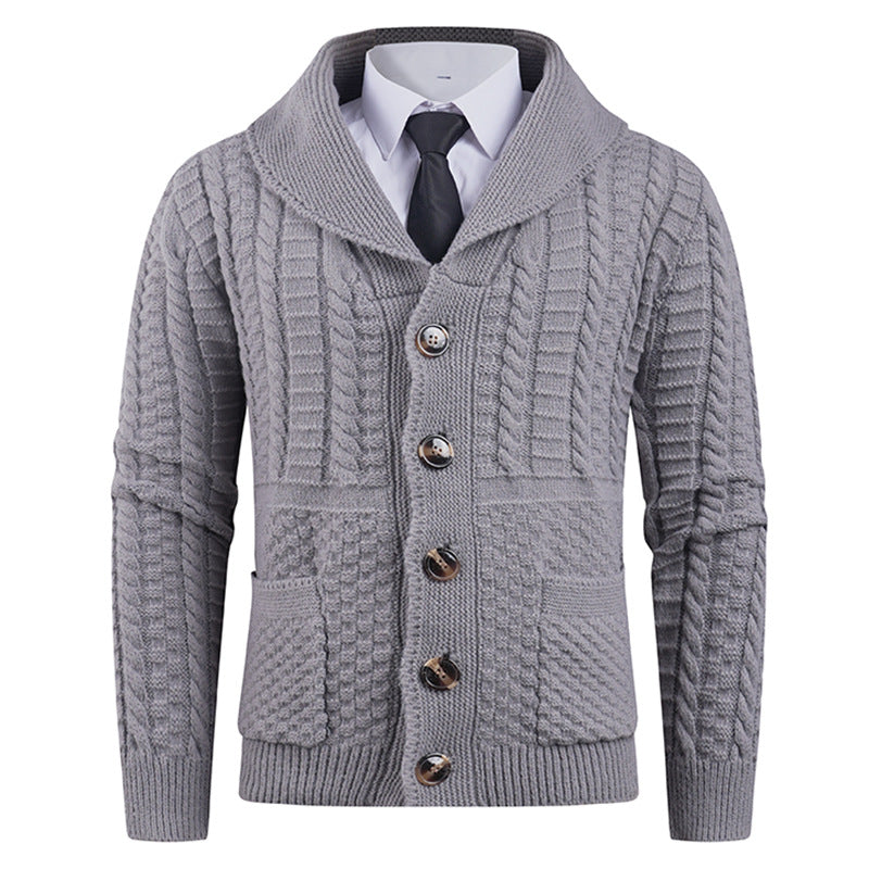 Herren Strickjacke mit modernem Schalkragen und praktischen Knöpfen ModeGeist